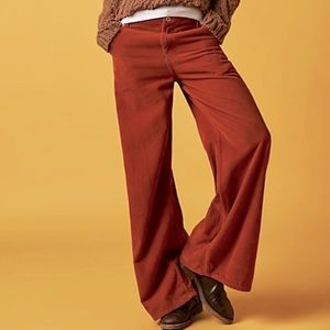 Free People Harlow Mid Rise Wide Leg Cords Corduroy Pants